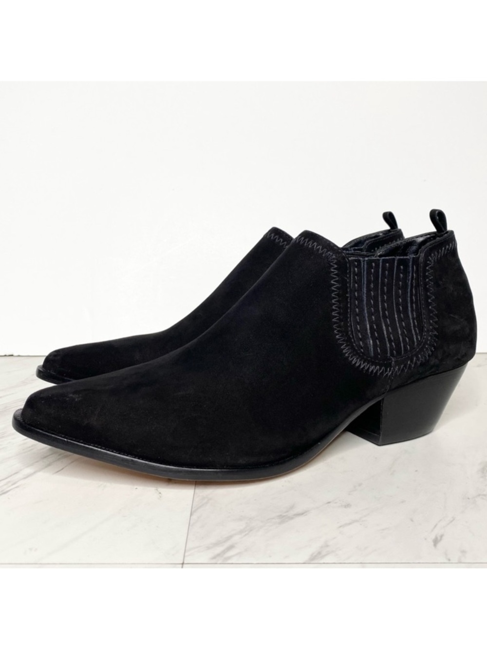 New! Schutz Jacqueline Low Profile Black Suede Bootie 10B